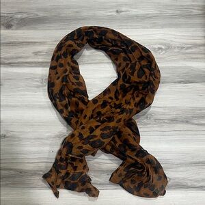 Leopard Print Dark Brown and Black Women's Scarf